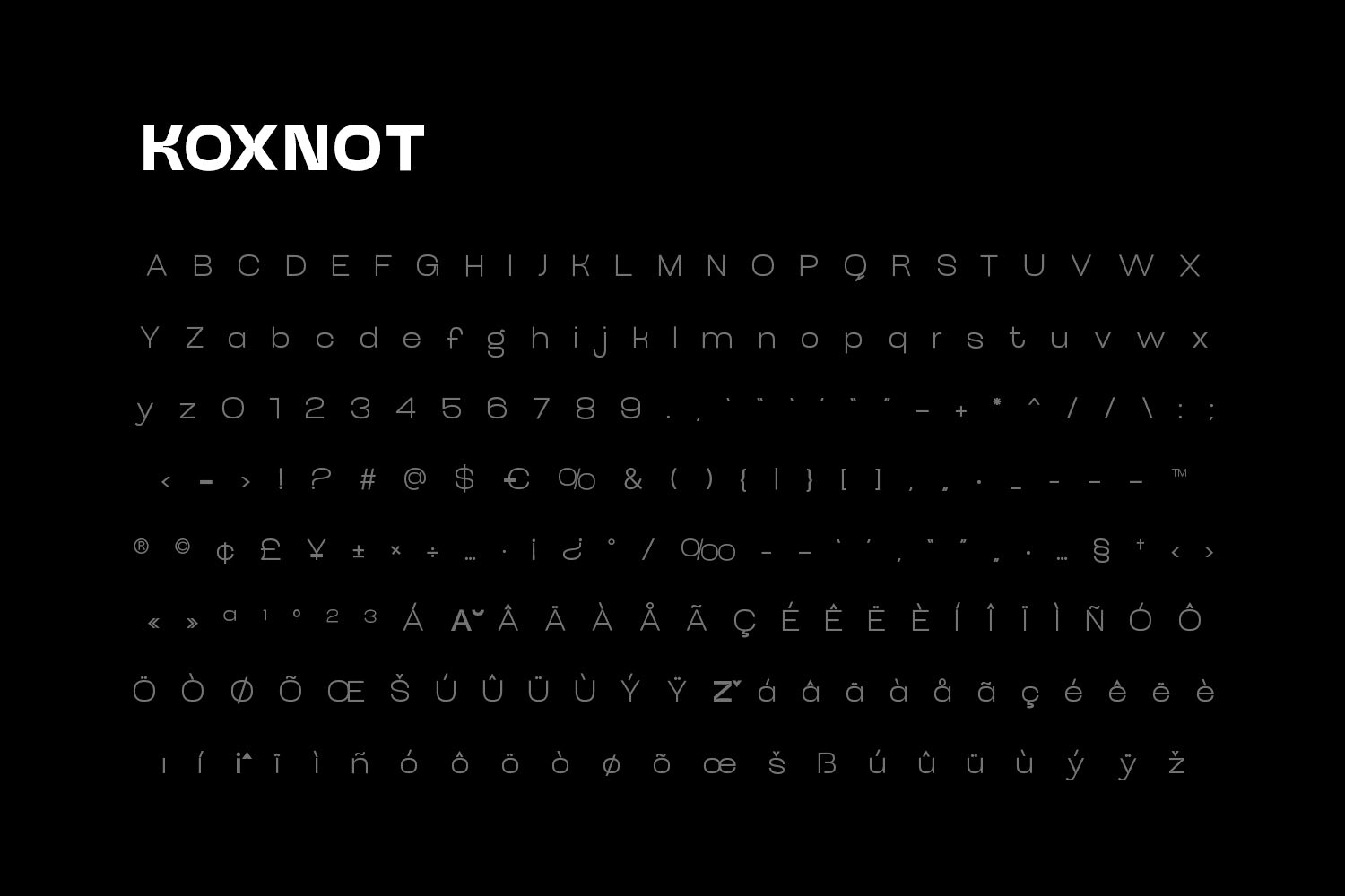 Koxnot Display Typeface
