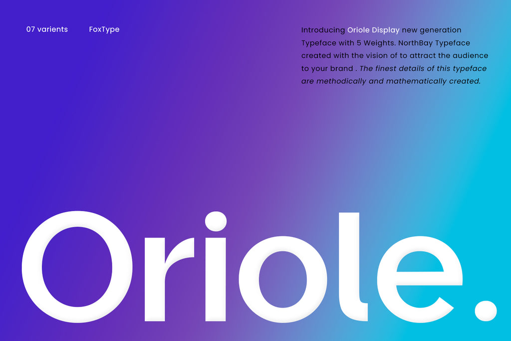 Oriole Display Typeface